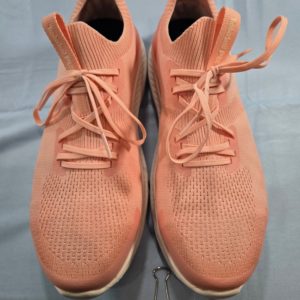 Timberland PRO Safety Toe Work Shoe Womens 9.5 Peach Pink Slip Resistant Sneaker